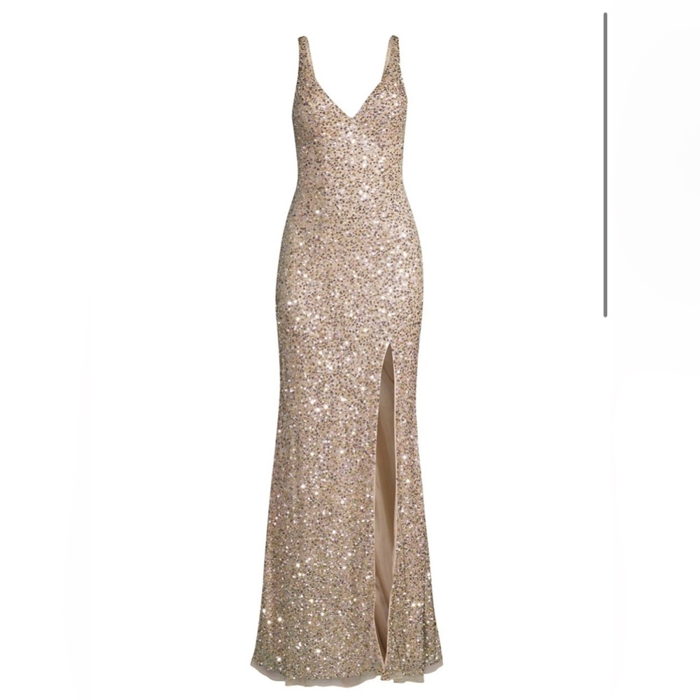 Rose Gold Size Small Sequence Side Split Formal D… - image 1